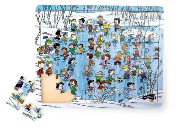 Small Foot Drevené puzzle Snoopy v zime