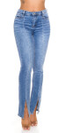 Sexy Bootcut Highwaist Jeans with Slit denimblue