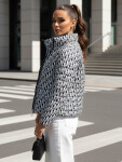 Dámska prechodná bunda s čapicou TY4505 čierno-biela – FashionStreet XXL