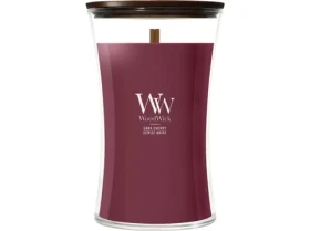 Woodwick Dark Cherry 609,5 g / Vonná sviečka / váza veľká / doba horenia 110-120 hod (2670707E)