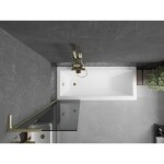 MEXEN/S - Next L vaňová zástena FIX 50 x 150, grafit, zlatá kartáčovaná 895-050-000-03-40-55