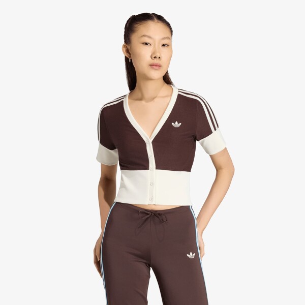 Tričko adidas V-Neck Shirt With Buttons Aurora Coffee S