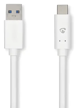 Nedis USB-A - USB-C 3.2 Gen1 2m biela / Kábel / 60 W / 5 Gbps (CCGW61600WT20)