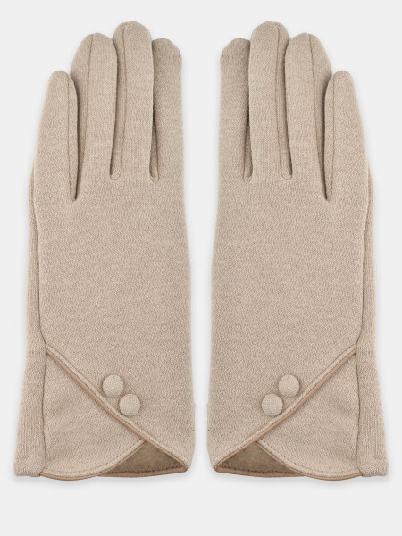 Noviti Rukavice RW046 Dámske gombíky Béžová 24