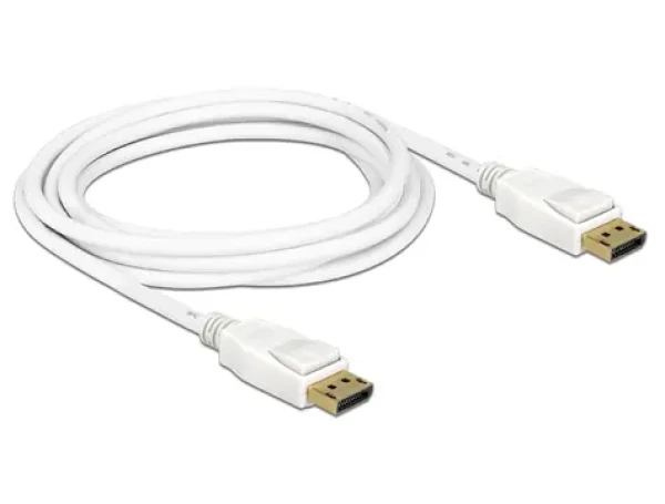 DeLock Cable Displayport 1.2 samec gt; Displayport samec 4K 3 m biela (84878-D)