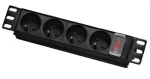 OEM Lexi-net 10" čierna / Rozvodný panel / 4X 230V / prepäťová ochrana / vypínač / kábel 1,8 m (NAPPAN-4-10)
