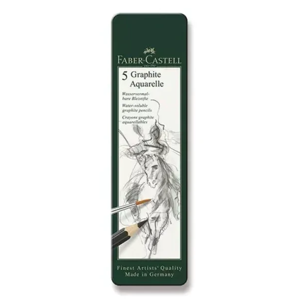 Faber-Castell Graphite Aquarelle Grafitová ceruzka - plechová krabička 5 ks (117805)