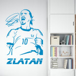 Veselá Stena Samolepka Futbalista Zlatan Ibrahimovič Farba: šedá, Veľkosť: 40 x 27 cm