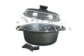 Risoli BLACKplus Hrniec so sklenenou pokrievkou 28 cm / 4,5 l / liaty hliník / nepriľnavý povrch / indukcia (00097BPIN/28)