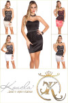 Sexy KouCla Bandeau Dress with Lace Peplum black 12