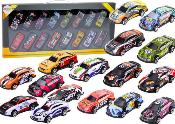 Mamido Sada farebných autíčok s pohonom 16 kusov