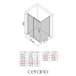 CERANO - Sprchovací kút Orlano L/P - 5 mm - čierna matná, transparentné sklo - 120x80x195 - posuvný CER-DY505B-90165