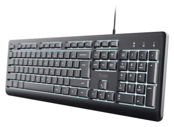 Trust Primo Illuminated čierna / Klávesnica / drôtová / podsvietená / USB-C / CZ+SK (26288)