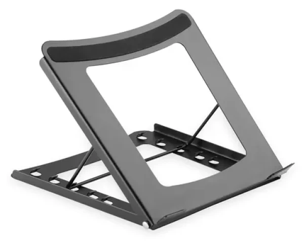 Digitus skladací stojan na notebook čierny / Stojan pre notebook / kov / nastaviteľný / do 15" / nosnosť 5 kg (DA-90368)