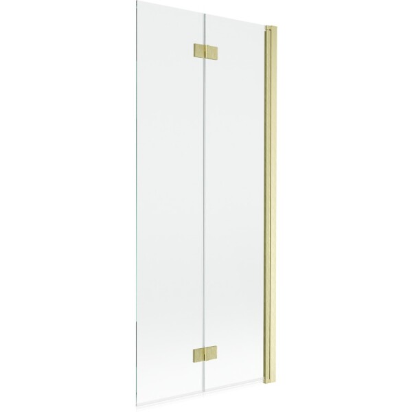 MEXEN - MIST vaňová zástena 80x150 cm 6mm 2-s, zlatá kartáčovaná, číra, pravá 8A9-080-002-55-00-P