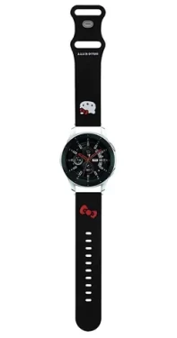 Hello Kitty Silikónový remienok Kitty Head 22 mm čierny / Remienok / Univerzálny / Silikón (HKUWLSCHBLK)