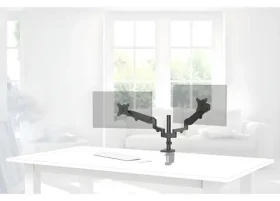 HAMA Premium stolný držiak 2 monitorov / Držiak monitora / 13 "-32" / 2 ramená / VESA 75x75/100x100 (118498)