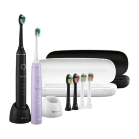 TrueLife SonicBrush Compact Duo čierna/fialová / sonická zubná kefka / 3 hlavice /70.000 kmitov / 4 režimy (8596687101106)