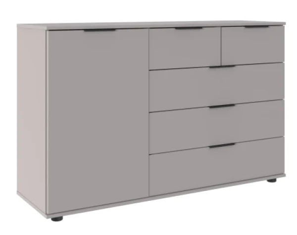 Komoda so zásuvkami Tilburg, 130 cm, sivá sahara%