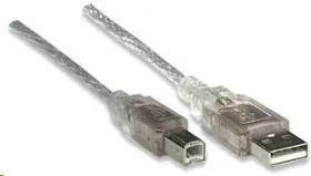 Manhattan Kábel USB 2.0 AB / prepojovací / 5m / strieborný (345408-MA)