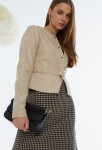 Elegantná kožená bunda JAC0400 beige - Monnari 36