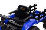 Mamido Mamido Detský elektrický traktor s vlečkou 12V 7Ah EVA kolesá ECO koža modrý