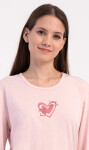 Dámské pyžamo dlouhé Heart světle lososová S