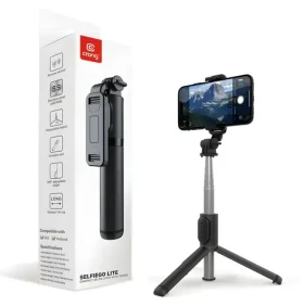 Crong SelfieGo / Selfie tyč / Trojnožka / Bluetooth spúšť / 20-101 cm (CRGSGL1BLK)