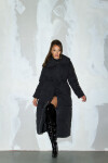 Sexy Fashionista Extra Long Winterjacke mit Gürtel black