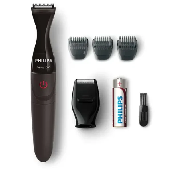 Philips Multigroom series 1000 MG1100-16 / zastrihávač 3v1 / AA batérie / 3 hrebene / čierna (MG1100/16)