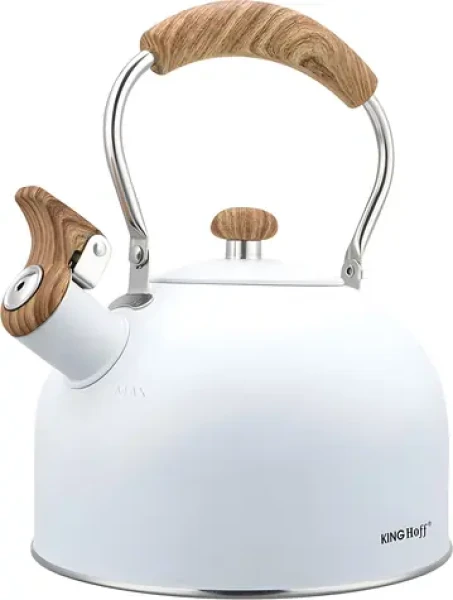 Kinghoff KH-1860 biela / Kanvica s píšťalkou / 2,5 l (KH-1860)