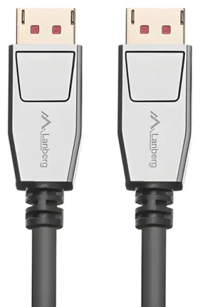 Lanberg CA-DPDP-20CU-0018-BK strieborná / DisplayPort kábel v1.4 MM / 1,8 m / 8K / HDR (CA-DPDP-20CU-0018-BK)