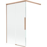 MEXEN/S - Rox vaňová zástena 2-krídlová posuvná 100 x 150, transparent, meď kartáčovaná 8C9-100-003-65-00