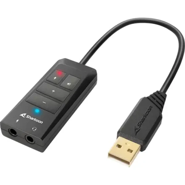Sharkoon SB2 čierna / externá zvuková karta / USB / 70kHz / 7.1 (4044951034215)