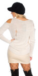 Trendy KouCla Cold Shoulder jumper Used Look Einheitsgroesse