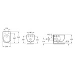 Bruckner - GLANZ závesná WC misa, Vortex Rimless, 36x52,5cm, biela 201.336.4