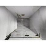 MEXEN/S - Lunar L sprchové dvere krídlové pravé 90, transparent, zlatá kartáčovaná 834L-090-000-55-00-P