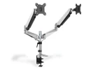 Digitus DA-90353 strieborná / Držiak pre 2 monitory / VESA 75-100 mm / nosnosť 2x 8 kg / plynová pružina (DA-90353)
