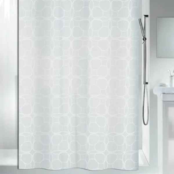 Spirella FILIGRAN sprchový záves abstraktný motív šedý / 180 x 200 cm / polyester (7610583163332)