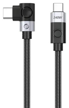 Orico CW240 čierna / Kábel USB-C na USB-C / lomený konektor / PD 240 W / 1 m