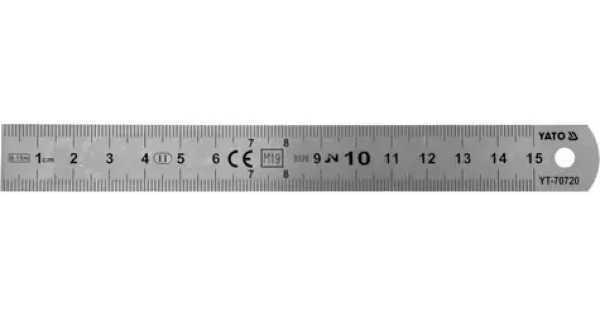 YATO Pružné oceľové pravítko 150 mm / Pravítko / Oceľ / Pružné prevedenie
