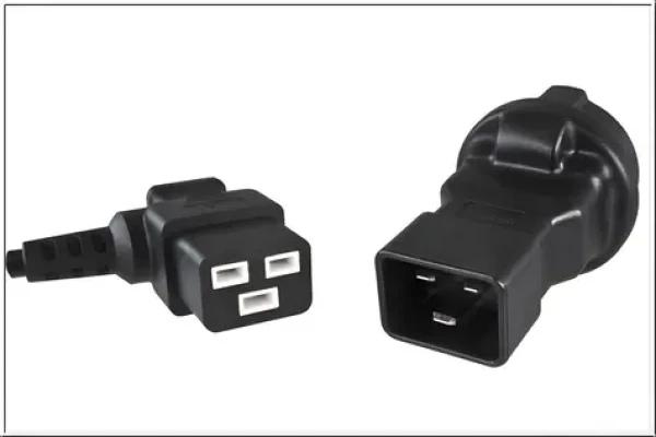 PremiumCord Adaptér IEC C20(M) - SCHUKO CEE 7/3(F) čierna / Redukcia / max. 16 A / 250 V (kpsr-03)