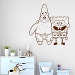 Veselá Stena Samolepka SpongeBob a Patrick Farba: žlutá, Veľkosť: 60 x 61 cm