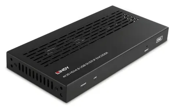 Lindy 38396 / AV vysielač / HDMI USB over IP / 4K 30Hz / PoE / Multicast a videostena (38396)