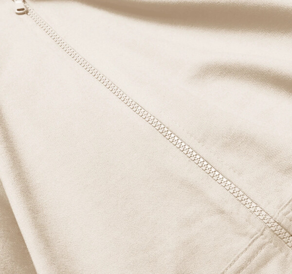 Dámska mikina na zips v ecru farbe 68W08- J.Style XL