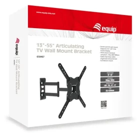 Equip Nástenný držiak TV čierny / Držiak / VESA 400x400 mm / náklon -14 ° až 5 ° / otočenie 90 ° / do 30 kg / 23-55" (650407)