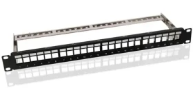 MicroConnect Prázdny patch panel CAT6 24 portov pre 1U rack 19" čierna (PP-027)