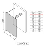 CERANO - Sprchová zástena Walk-in Onyx Duo Ľ/P - 8 mm - hranatá vzpera - zlatá, transparentné sklo - 60x200 CER-8050BD1791