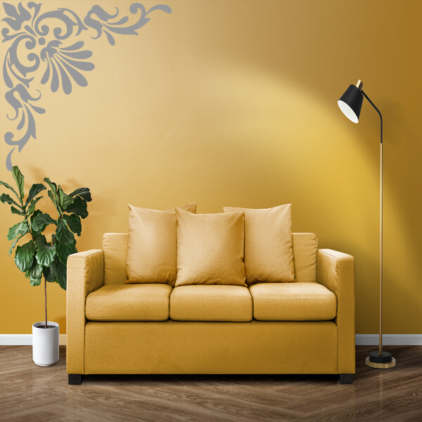 Veselá Stena Samolepka Ornament do rohu Farba: šedá, Veľkosť: 100 x 100 cm