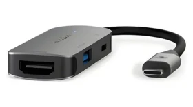 Nedis USB-C Multiport adaptér sivý / 3-in-1 / USB-A / USB-C / HDMI / USB 3.2 Gen 1 / 5 Gbps / 0,10 m (CCGB64230GY01)